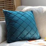 coussins carrés velours géométrique rose pâle gris bleu marine jaune bleu blanc contemporains
