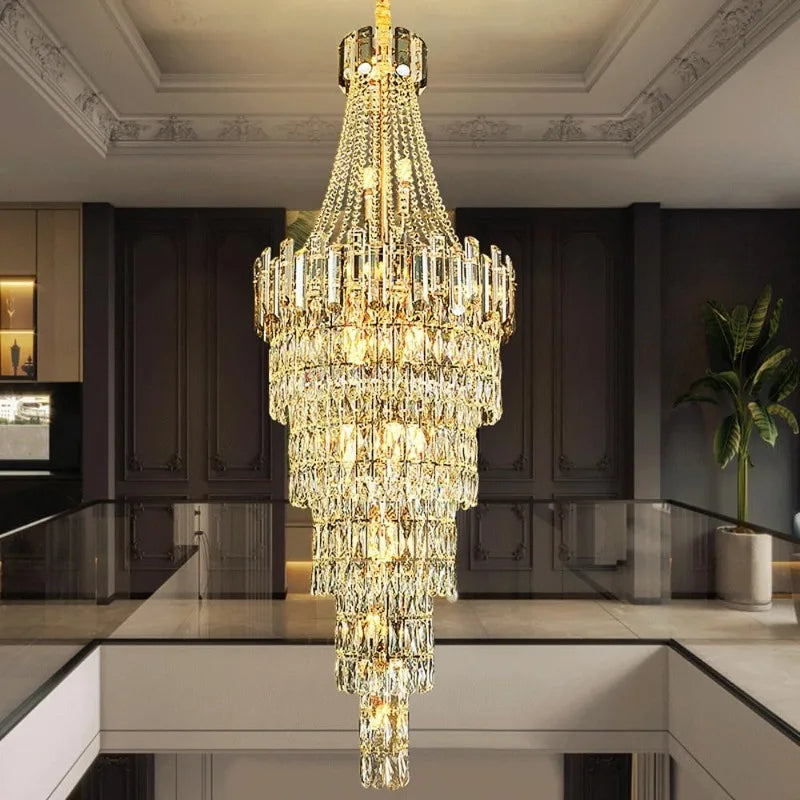 lustre cristal géométrique doré transparent moderne ampoules led semi encastré chambre salon