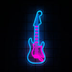 néon lumineux guitare rock roll live music couleur rouge bleu jaune blanc fixations