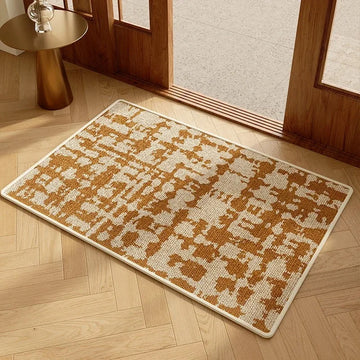 tapis moderne minimaliste polyester feutre rayures abstrait beige marron gris 40x60cm 50x80cm