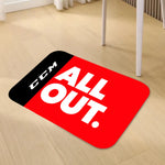 tapis moderne rayures horizontales rouge noir blanc anti dérapant maison salon entrée