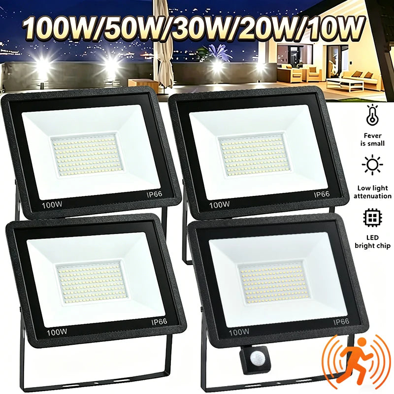 projecteur led noir moderne étanche 220v ip66 mur extérieur sensor lampe projection