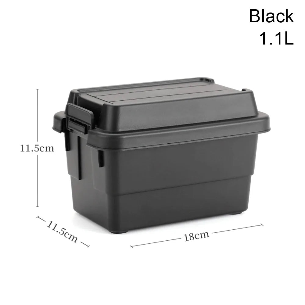 boîte rangement vert olive pratique poignées couvercle robuste autoportante matériau plastique réutilisable