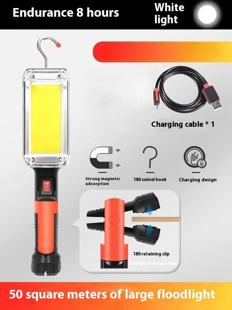 lampe travail led rechargeable 700lm 80w crochet aimant portable rouge noir blanc