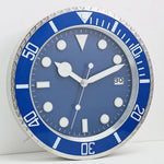 horloge murale plongée bleu vert rouge cadran lumineux aiguille quartz métal fixations
