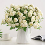 bouquet fleurs artificielles roses simples modernes blanc rose orange violet jaune bleu intérieur mariage