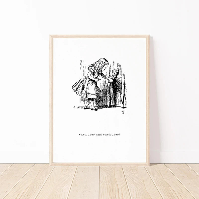 affiches noir blanc illustrations classiques cadres bois salon maison vintage aquarelle nature morte