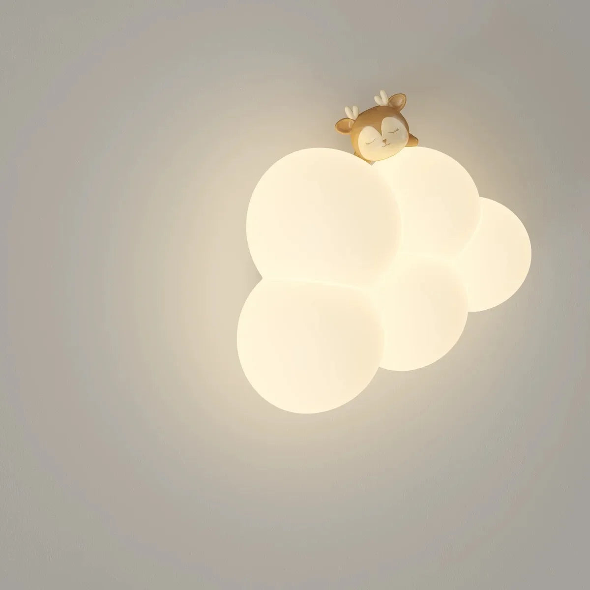 appliques murales decoratives lumiere led nuages animaux blanc moderne chambre enfants