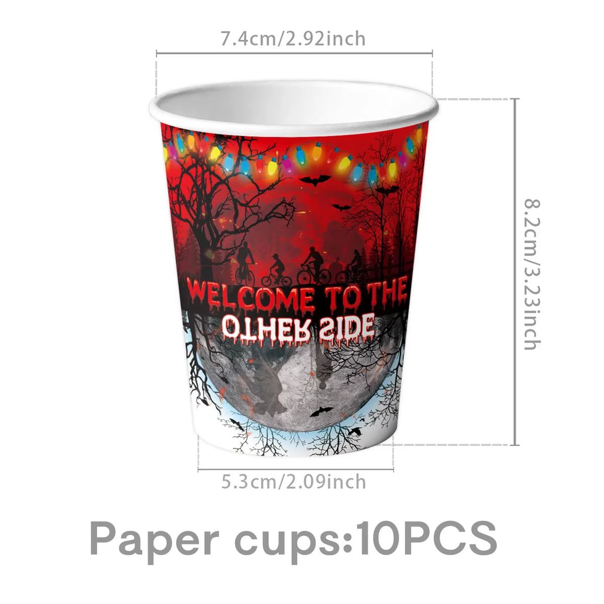décoration fête thème halloween arbre nu serviettes assiettes tasses bannières rouge noir
