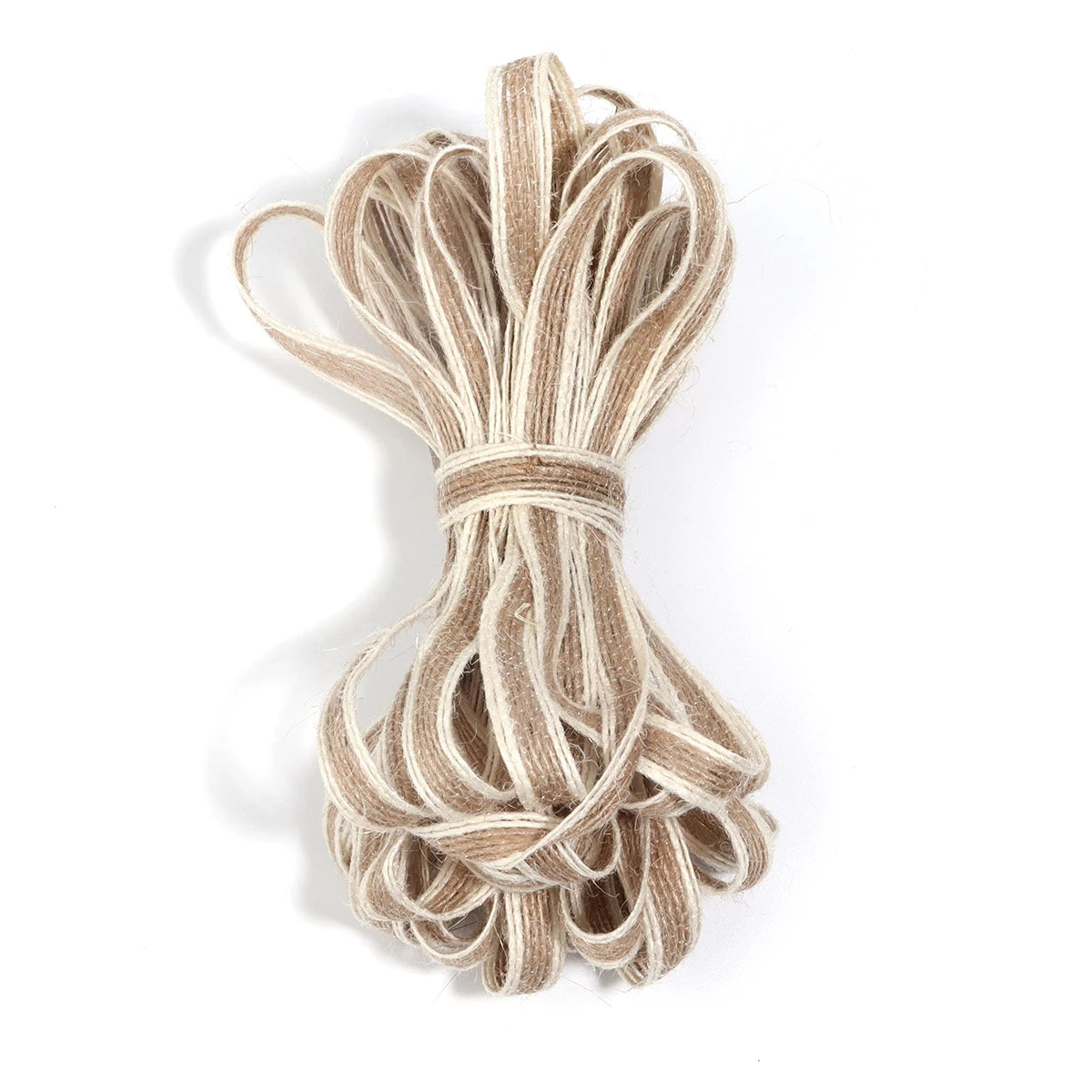 ruban décoratif toile jute motifs géométriques beige rustique artisanal emballage décoration mariage