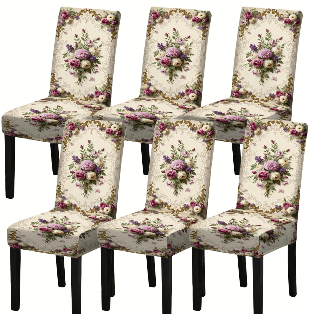 housses chaise motif floral extensibles lavables décoratives maison élégantes vintage