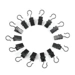 pinces rideau moderne métal fer noir unies opaques 30 pièces anneaux boucles robustes durables