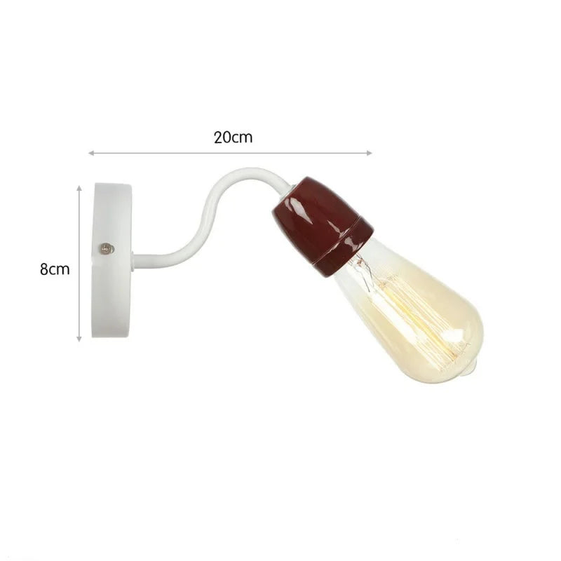 lampe murale industrielle rétro LED blanc marron vert bleu rouge gris