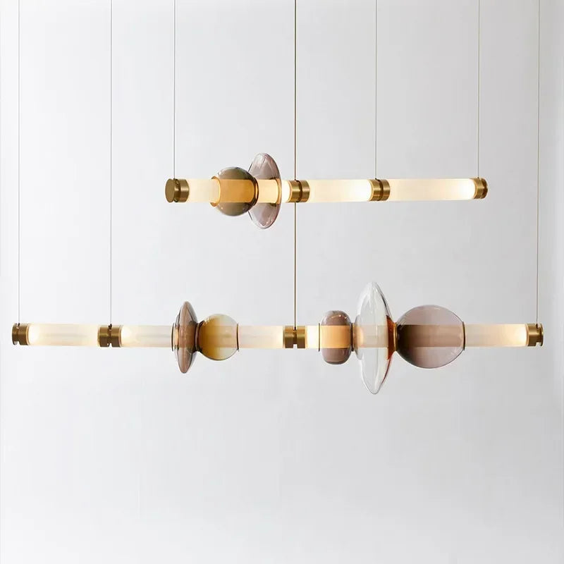 suspension lumineuse moderne élégante blanc doré marron clair translucide