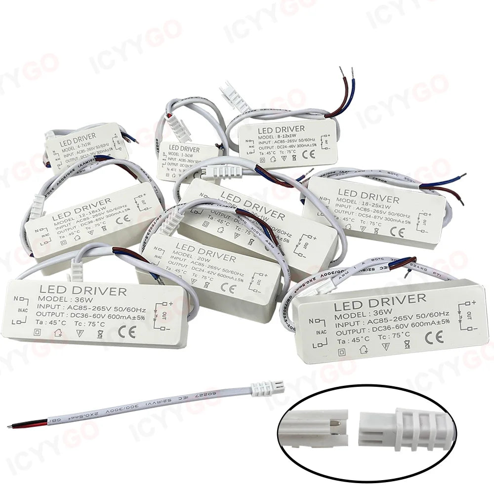 pilote led driver alimentation 120v 240v 3w 18w 300ma 600ma isolation industrielle ccc sécurité