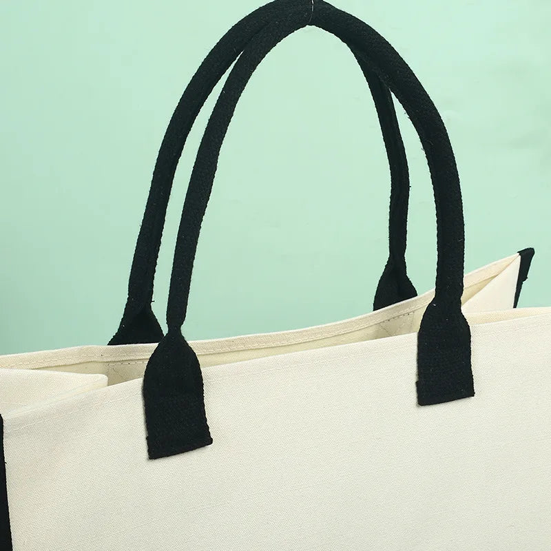 sac main polyester femme moderne blanc vert bleu noir poignées détachables grande capacité patchwork
