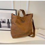 sac fourre tout tote bag toile décontracté lettre motif doux beige casual