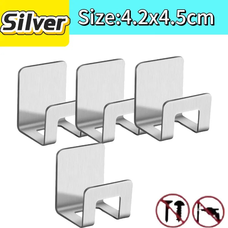 support rangement universel moderne adhésif argenté noir couteaux grattoir ciseaux brosse planche découpe couvercle