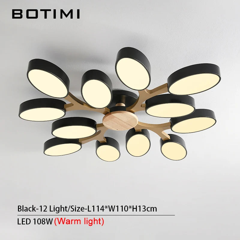 plafonnier moderne blanc bois éclairage led surface montée flux lumineux 249 2000 mètres carrés