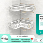 étagère salle bain angle double couche adhésive blanche noire moderne multifonctionnelle rangement muralement fixée
