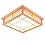 lampe bois naturel clair panneaux translucides moderne oriental lumière led