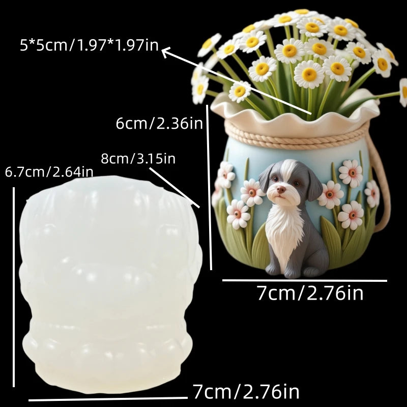 moule silicone cache pot crâne fleurs décoratif résine plante succulente jardin objet artisanal noir
