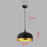 lampe suspension industrielle métal noir doré rétro moderne éclairage intérieur restaurant bar loft