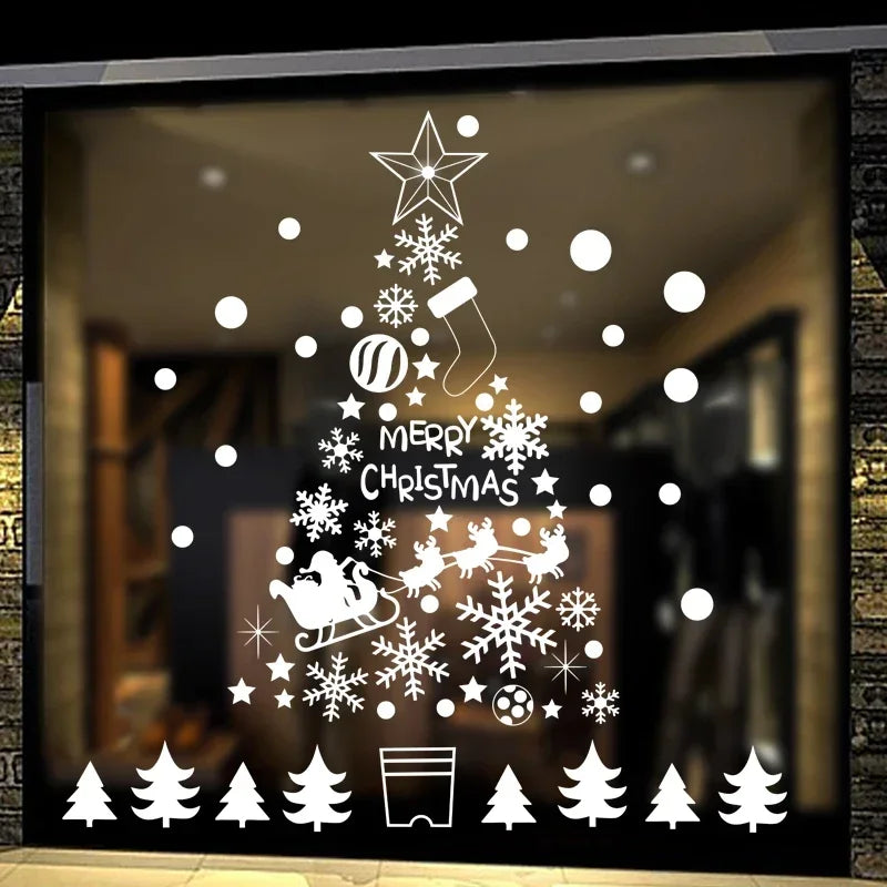 Autocollant de Noël Père Noël vu de l'extérieur