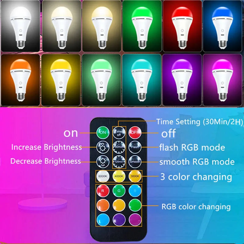 ampoule led rechargeable usb blanc touch control moderne e27 rgb minimaliste
