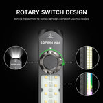 lampe torche led noire aimantée éclairage multicolore résistant chocs moderne
