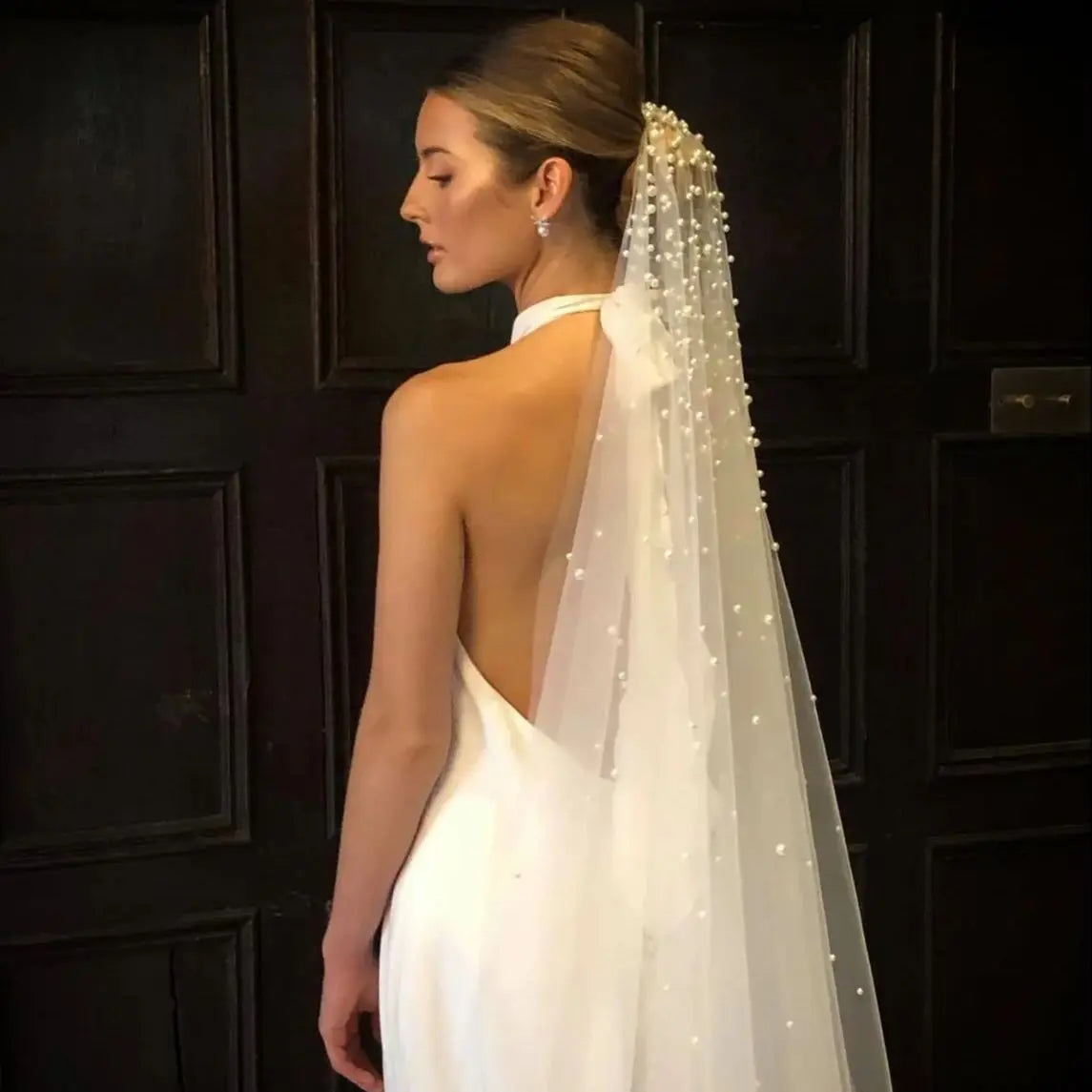 voile mariée blanches classique translucide off shoulder élégante romantique bride adult size