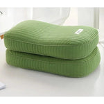 oreiller sarrasin coton gris vert rayures moderne massage 48x26cm qualité single
