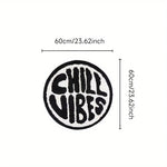 tapis moderne noir blanc letters CHILL VIBES doux polyester antidérapant salon bain porte