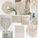 corde macramé coton naturel beige clair texture tissée franges boho artisanal