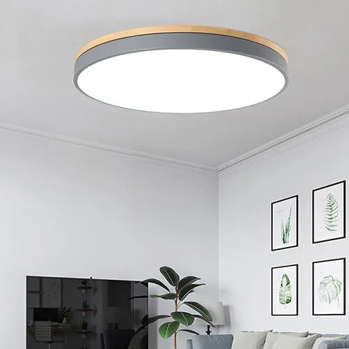 plafonnier led moderne gris bois rose jaune noir blanc minimaliste 27w 3sources