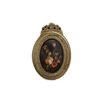 cadre photo vintage baroque or marron décoration florale sculptée aspect vieilliOpaque photo visible support