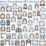 autocollants floraux art nouveau multicolores motifs papillons adhésifs décoratifs scrapbook diy 50 pièces