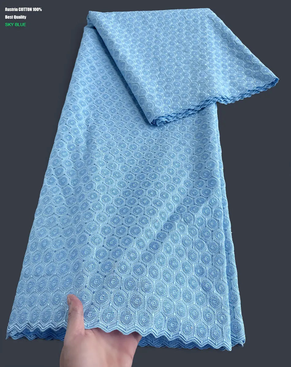 dentelle coton blanc rose bleu ciel motifs floraux texture fine mariage qualité supérieure