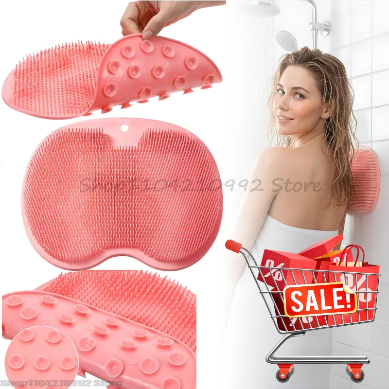 tapis bain antidérapant brosse massage dos exfoliation pieds ventouses couleurs multiples