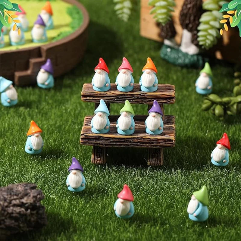 ornements gnomes miniatures bleu blanc orange vert violets classiques mignons attrayants 2cm 1.1cm jardinextérieur