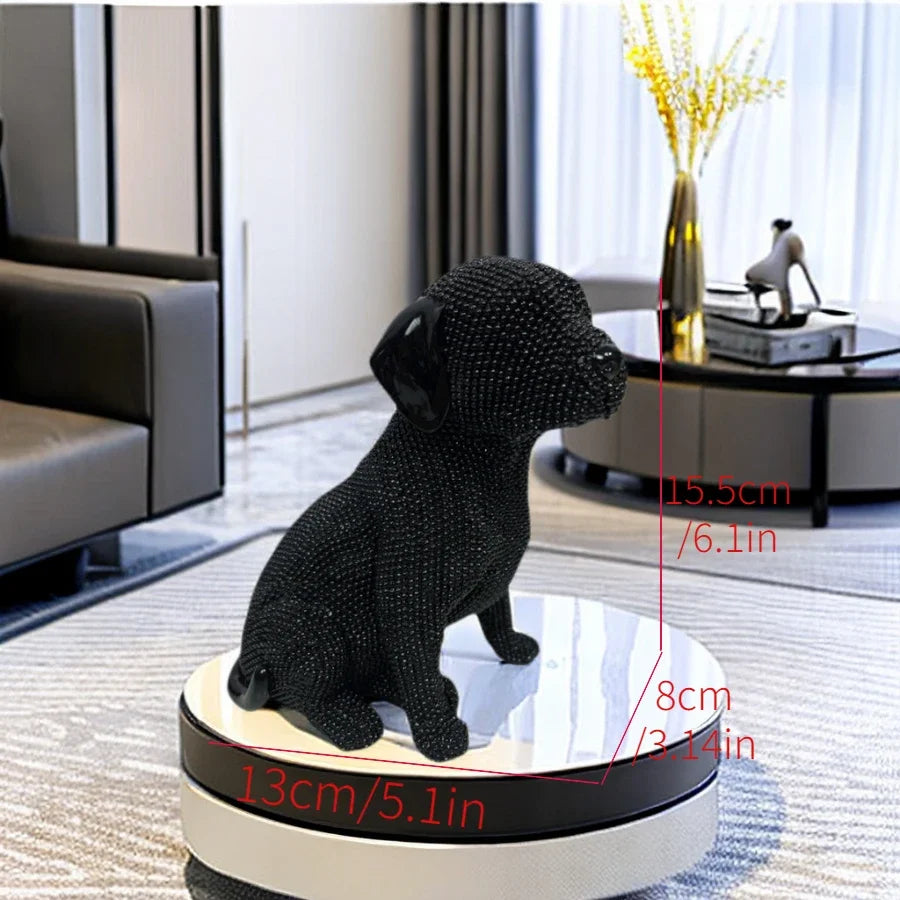 statues chiens or noir moderne décoration intérieure élégante collectible animaliaux