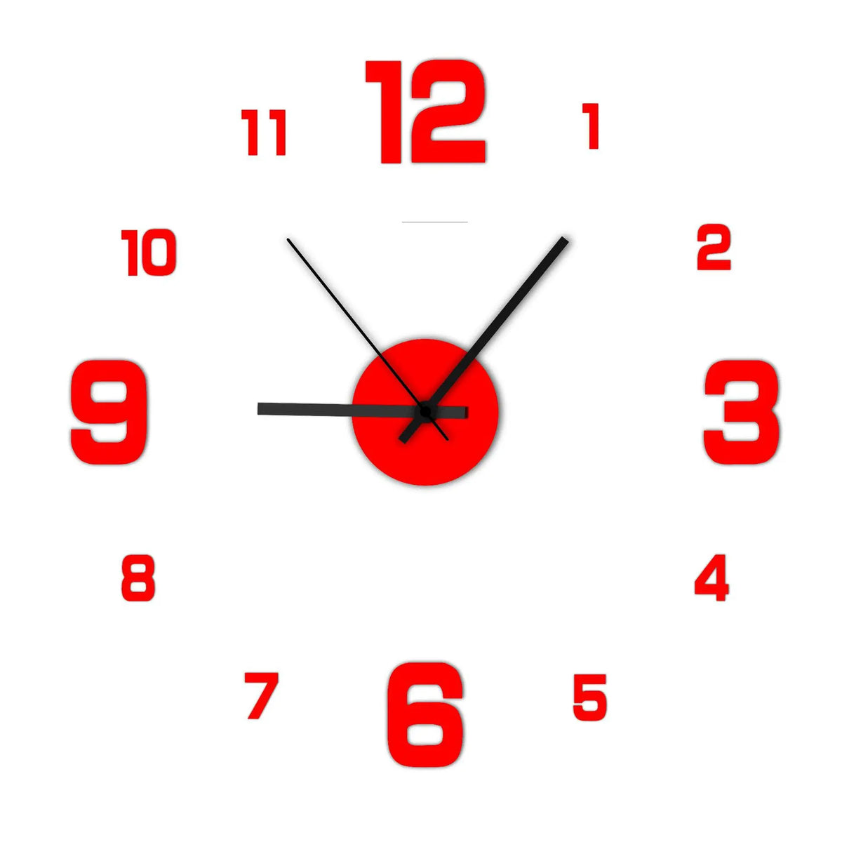 horloge murale moderne minimaliste aiguille numérique adhésive salon chambre déco