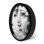 Horloge murale design italien portrait jeune femme noir