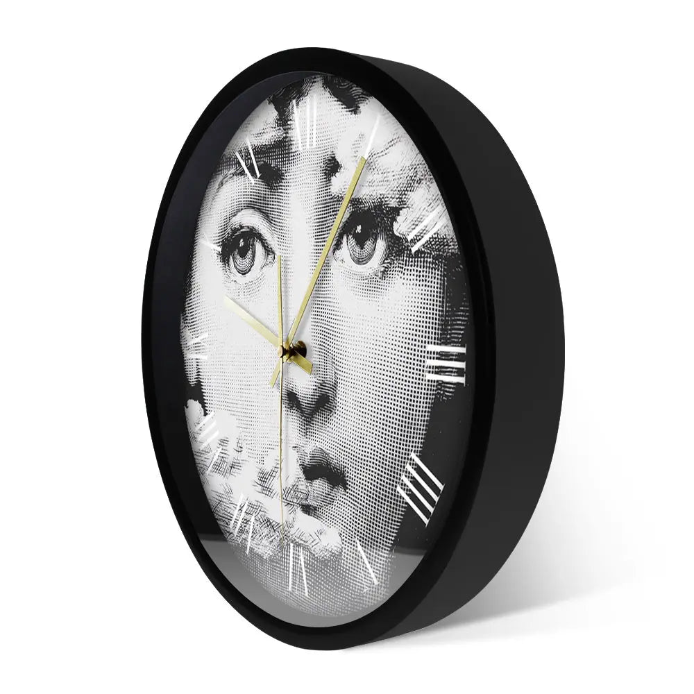Horloge murale design italien portrait jeune femme noir
