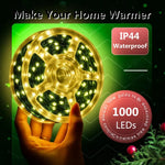 ruban lumineux led vert blanc chaud imperméable ip44 moderne télécommande décoration noël maison jardin