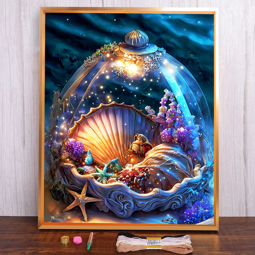 kit broderie point croix motifs floraux peinture artisanale toile coton multicolore moderne éléments cadre