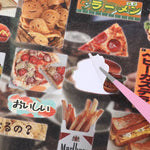 autocollants alimentaires kawaii gâteau pizza ramen fruits sac 30 pièces rose blanc vert rouge