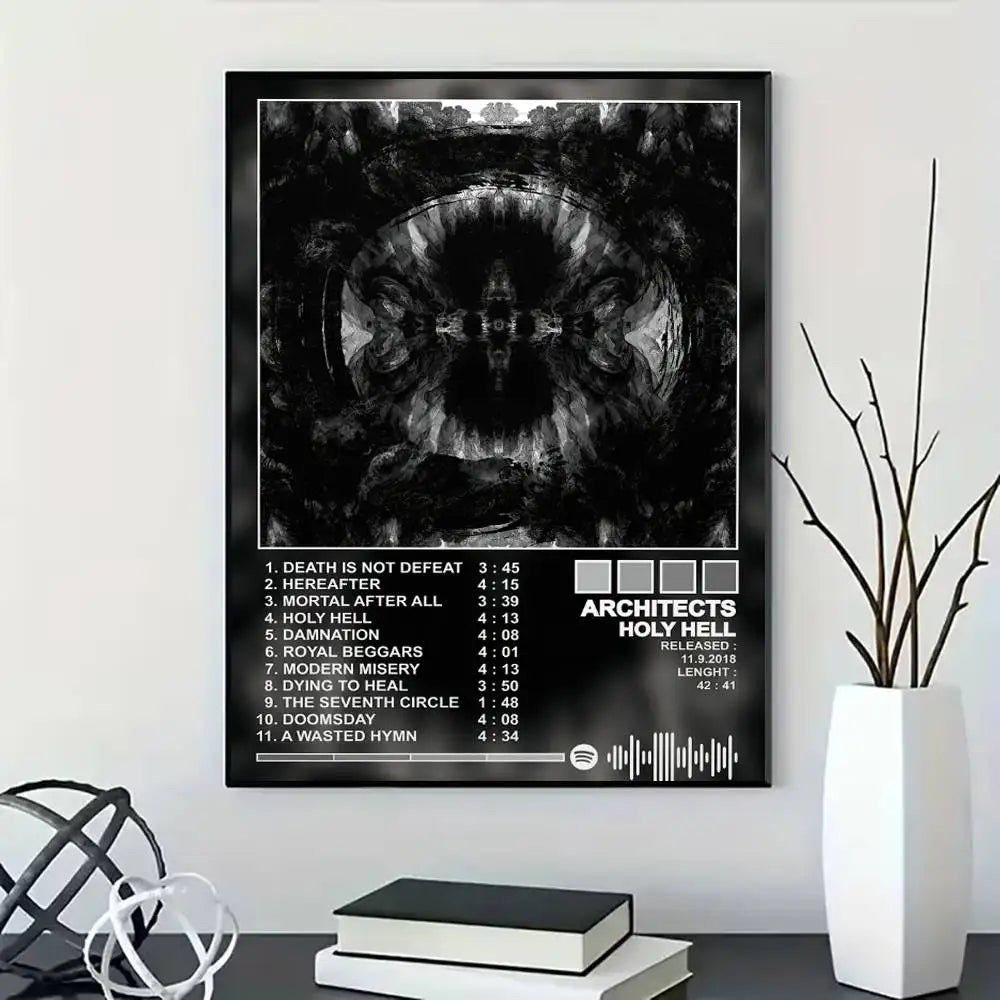 affiche artistique moderne noir blanc cadre mur décoration salon appartement graphique abstrait