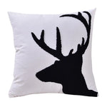 housse coussin coton noir blanc motifs géométriques animaux moderne minimaliste scandi