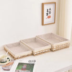 paniers rangement rustique tissu motif géométrique beige gris marron opacité crocheté multifonctionnels